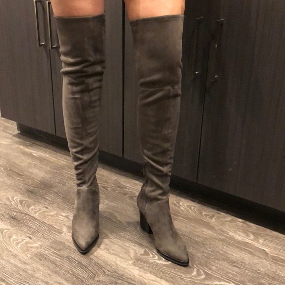 MARC FISCHER LTD ARRINE GRAY SUEDE OVER THE KNEE BOOTS - Picture 4 of 7